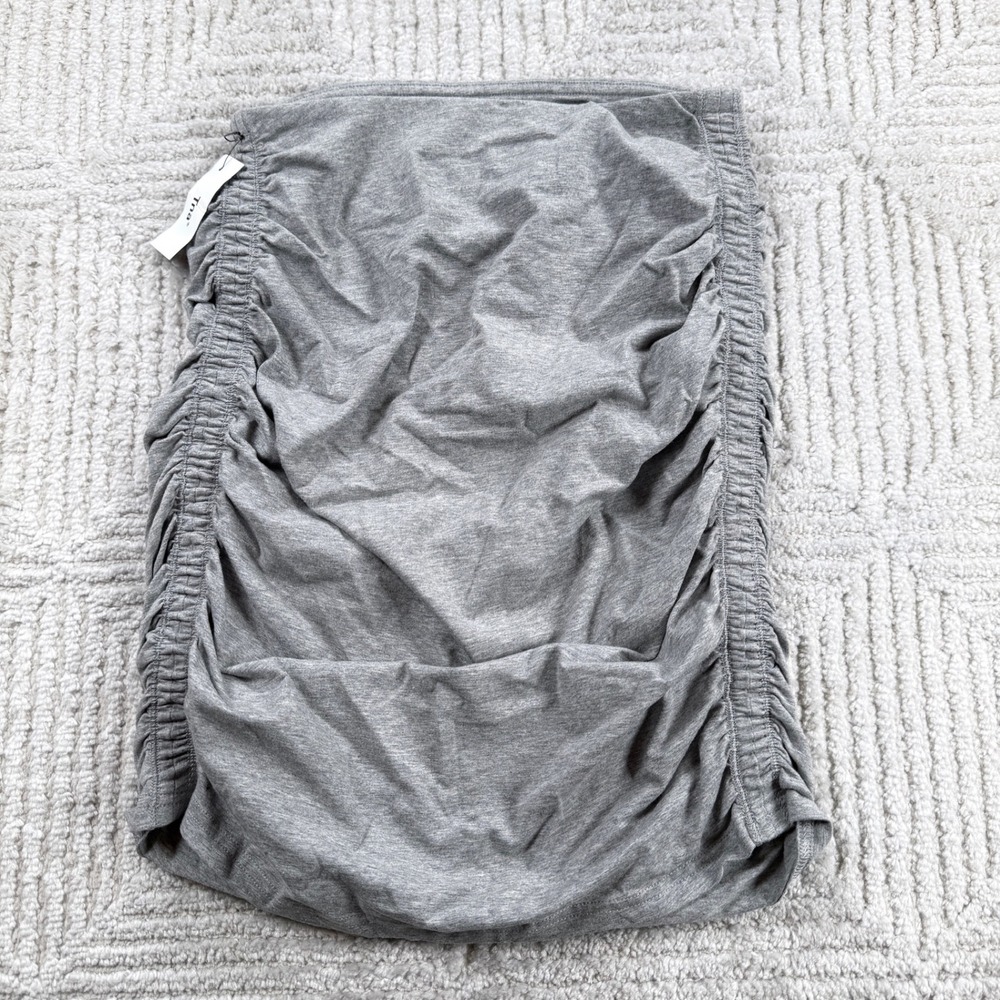 Tna 90s Malibu Mini Skirt Womens Small Heather Grey Ruched Bodycon Aritzia Club